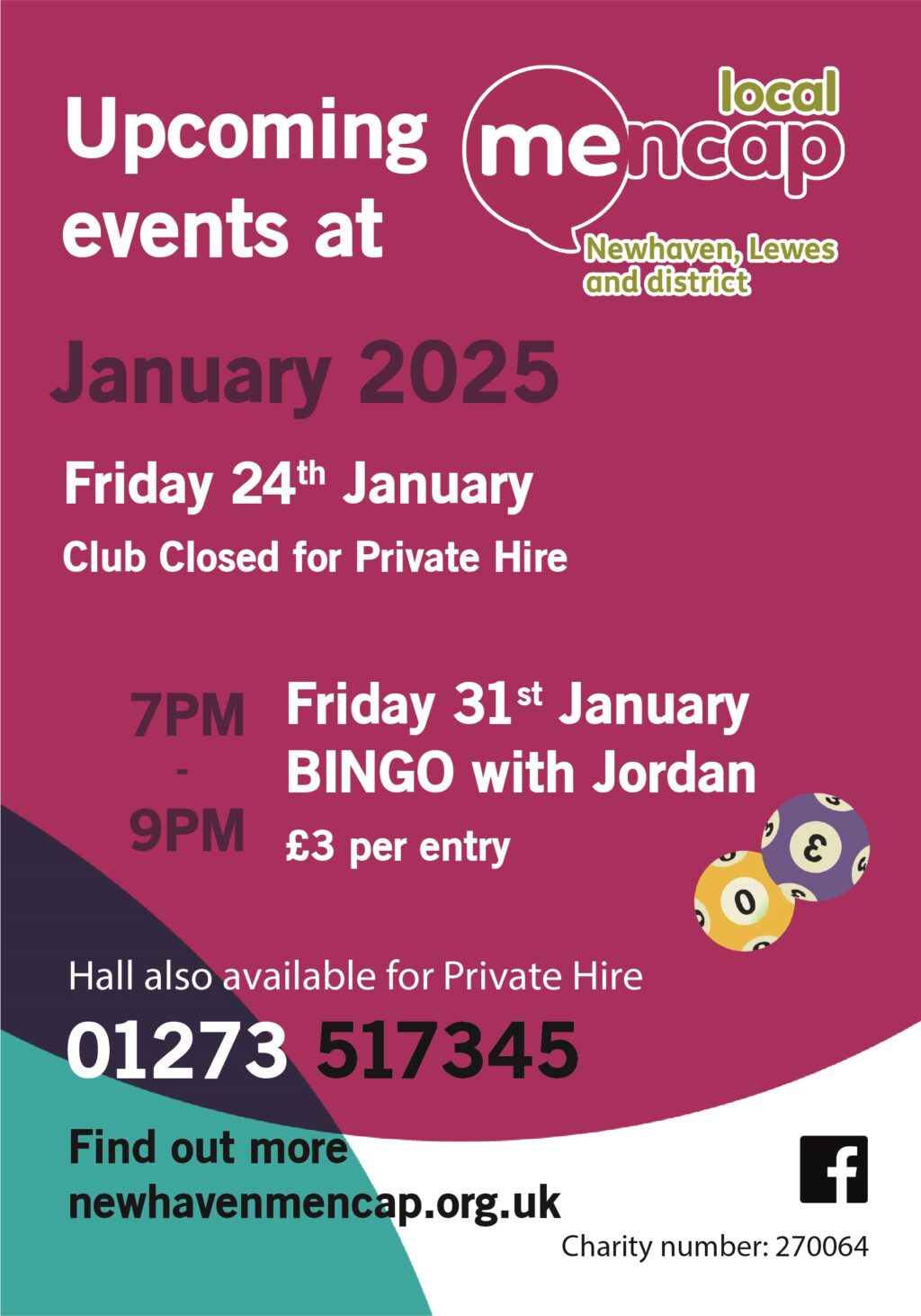 Upcoming events at Newhaven Mencap, Lewes & District in January 2025